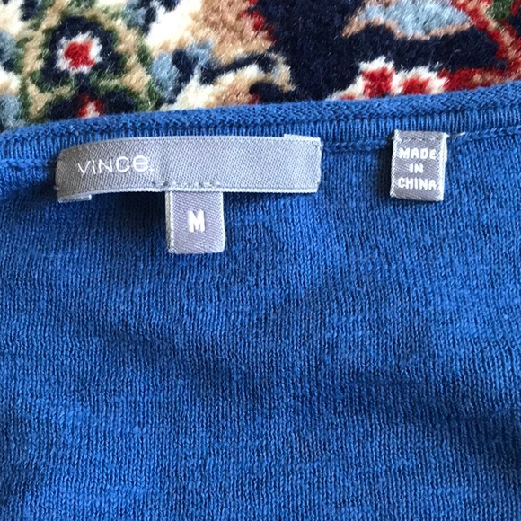 Vince Black Blue Color Block Cotton Sweater Sz M - Picture 4 of 5